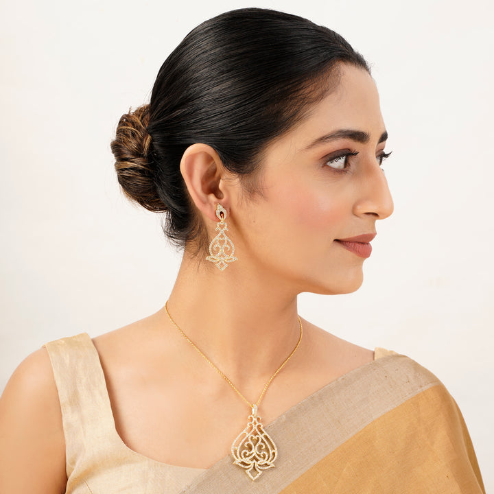 22k Gold Plated Gulnaar Kalika Necklace Set