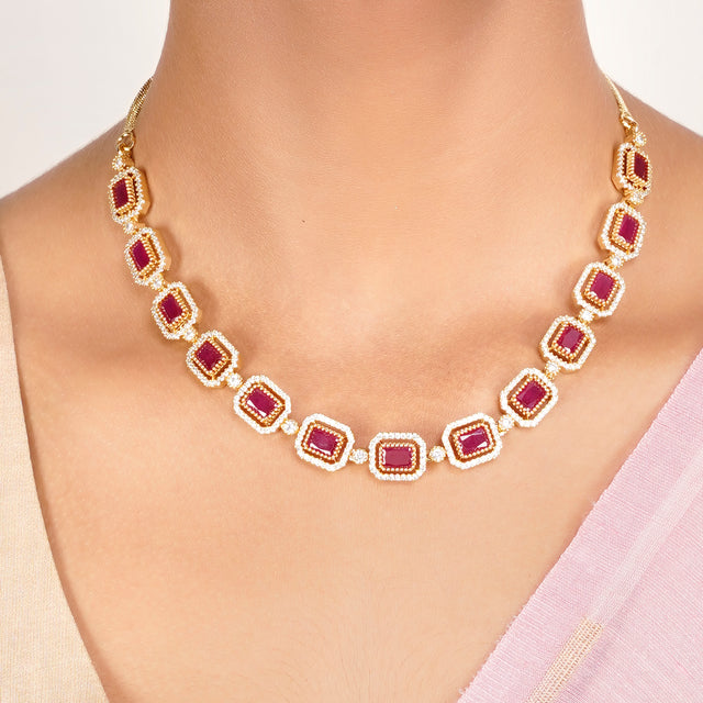 22k Gold Plated Zivara Ravaya Necklace Set