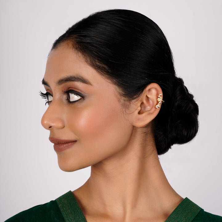 22k Gold Plated Jhilmil Flora Earclips