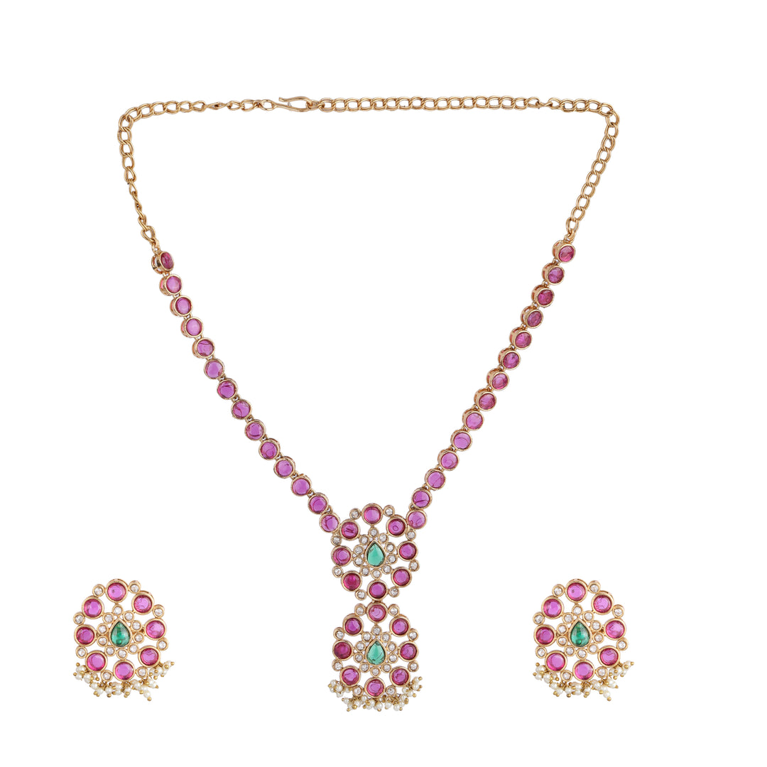 22k Gold Plated Kanchan Chandana Necklace Set