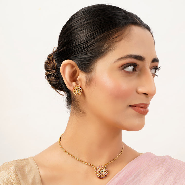 22k Gold Plated Sunheri Jyoti Necklace Set