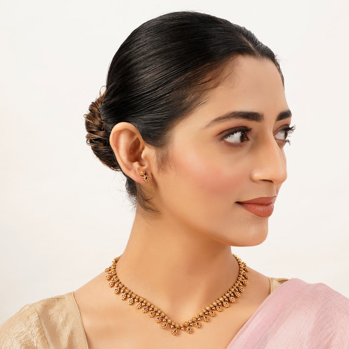 22k Gold Plated Sunheri Kalika Necklace Set