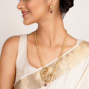 22k Gold Plated Kanaka Chetna Necklace Set