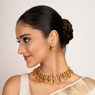 22k Gold Plated Kanaka Liyana Necklace Set