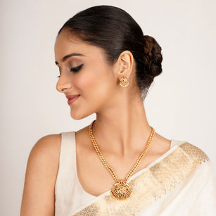 22k Gold Plated Kanaka Eshita Necklace Set