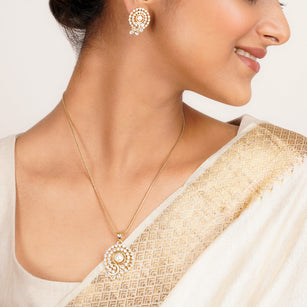 22k Gold Plated Ridhi Pravaaha Pendant Set