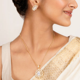 22k Gold Plated Ridhi Varga Pendant Set