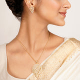 22k Gold Plated Ridhi Chandra Pendant Set