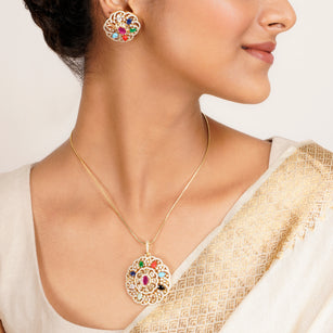 22k Gold Plated Ridhi Tara Pendant Set