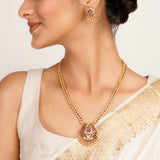 22k Gold Plated Kanaka Pavika Necklace Set