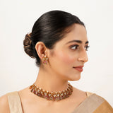 22k Gold Plated Sunheri Riwaaz Necklace Set