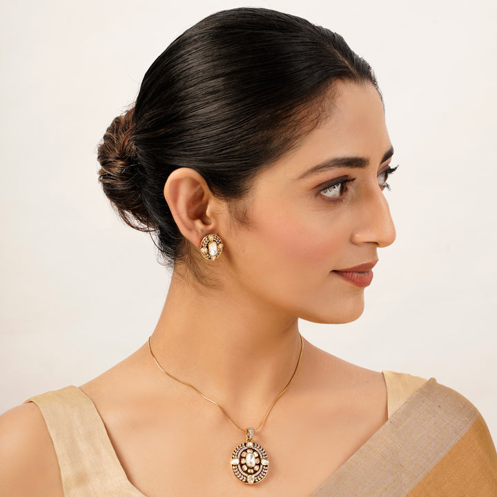 22k Gold Plated Gulnaar Ratna Pendant Set
