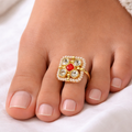 22k Gold Plated Noorja Kundan Toe Ring