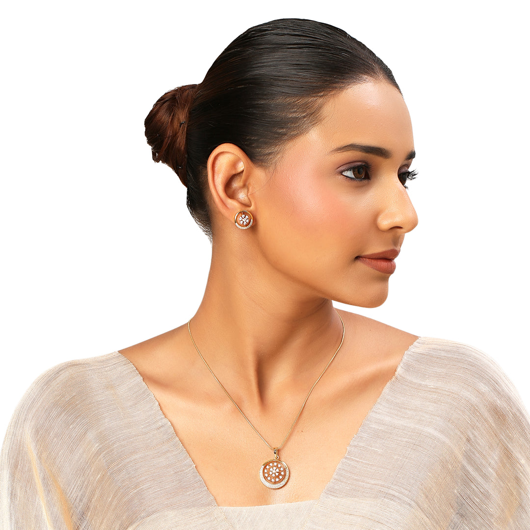 22k Gold Plated Sundari Anindya Pendant Set