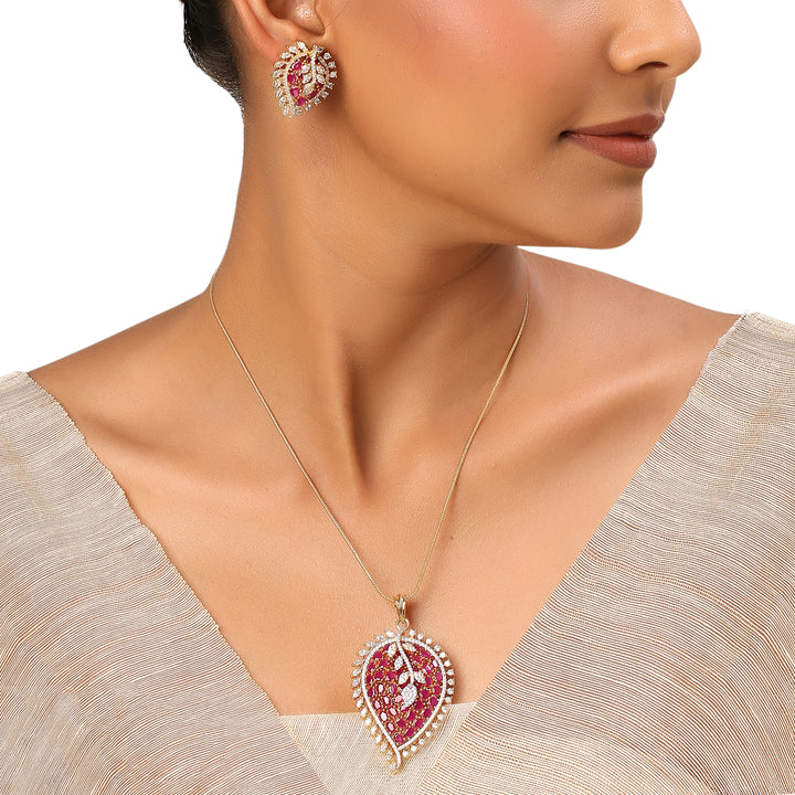 22k Gold Plated Sundari Anjalika Pendant Set