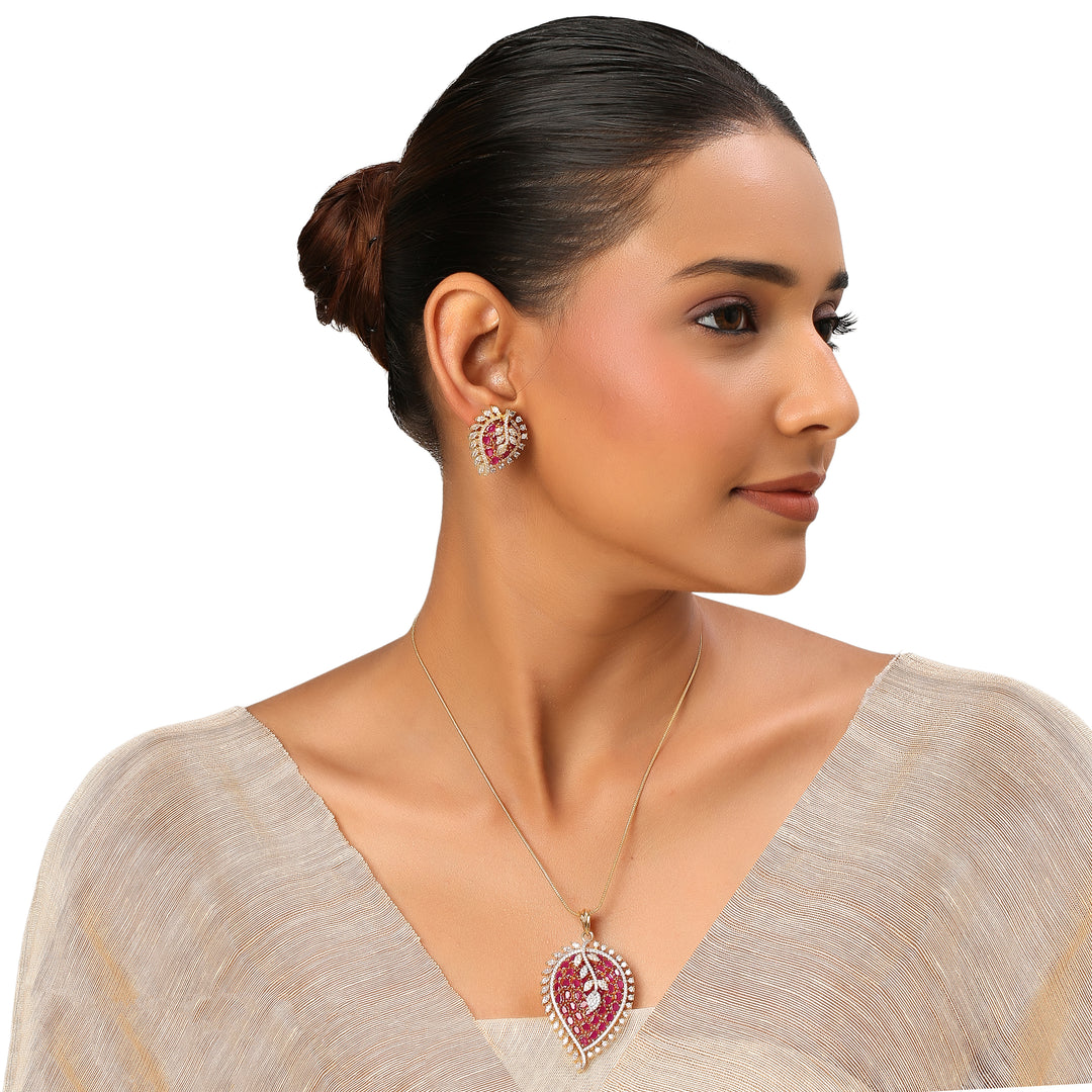 22k Gold Plated Sundari Anjalika Pendant Set