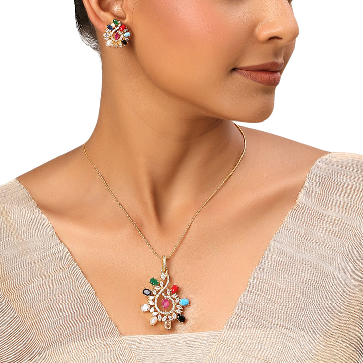 22k Gold Plated Sundari Bhargavi Pendant Set