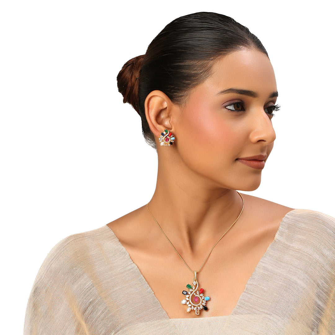 22k Gold Plated Sundari Bhargavi Pendant Set