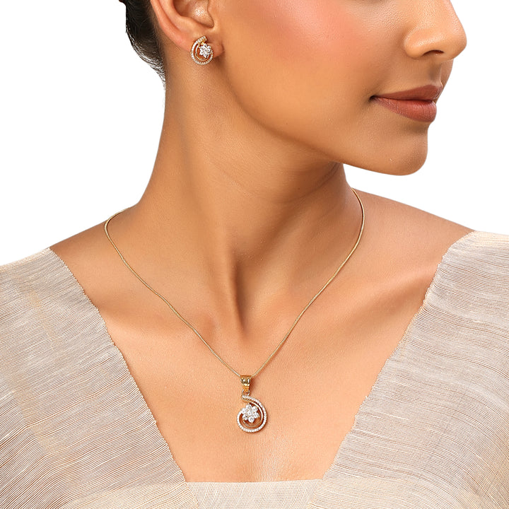 22k Gold Plated Sundari Charumati Pendant Set