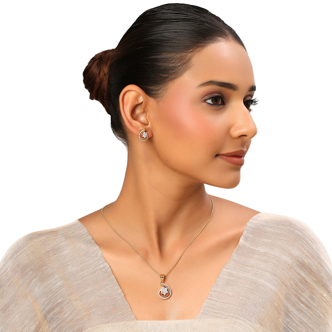 22k Gold Plated Sundari Charumati Pendant Set
