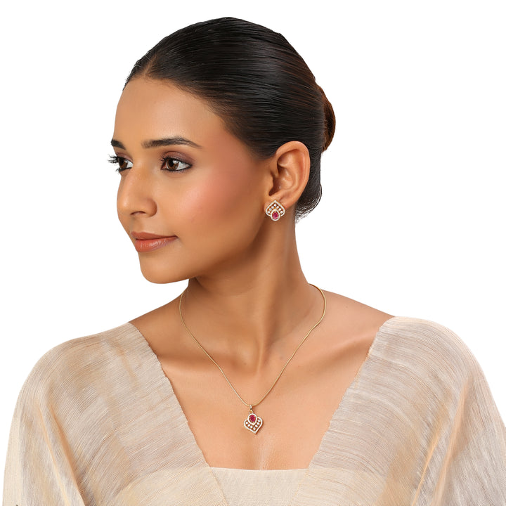 22k Gold Plated Sundari Damayanti Pendant Set