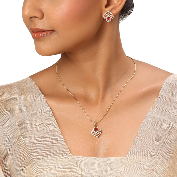 22k Gold Plated Sundari Damayanti Pendant Set