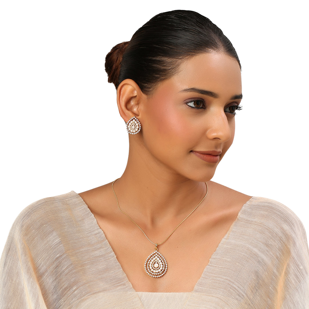 22k Gold Plated Sundari Haimavati Pendant Set