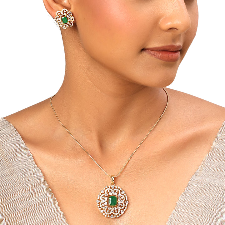 22k Gold Plated Sundari Indulekha Pendant Set
