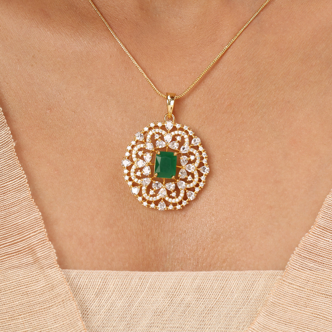 22k Gold Plated Sundari Indulekha Pendant Set