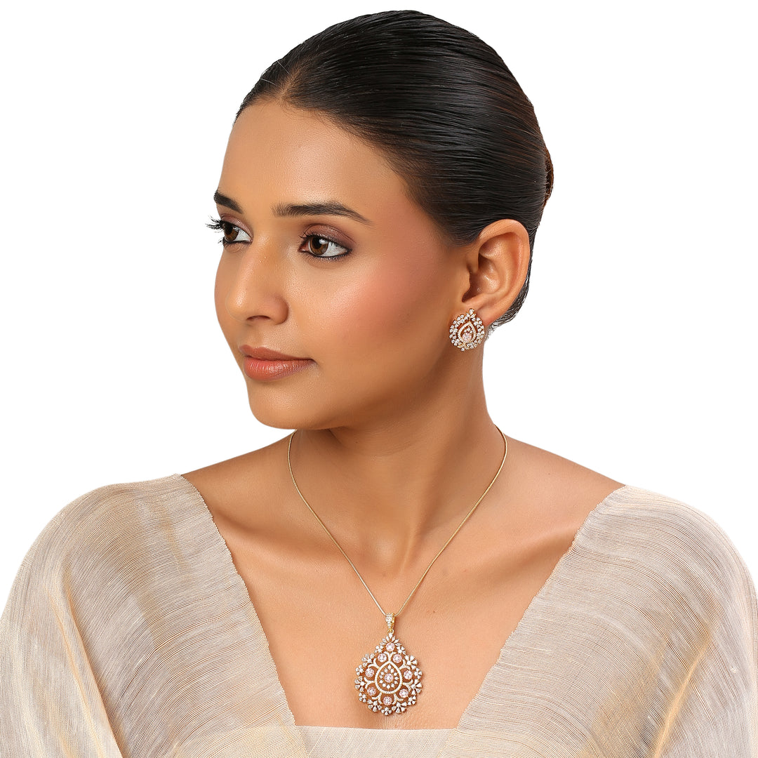 22k Gold Plated Sundari Jayanti Pendant Set