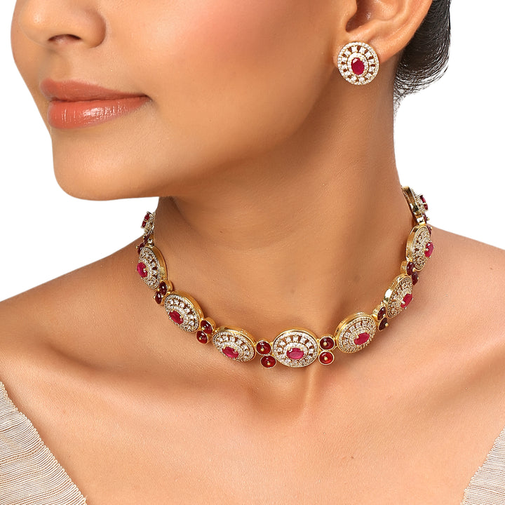 22k Gold Plated Sundari Meghna Necklace Set