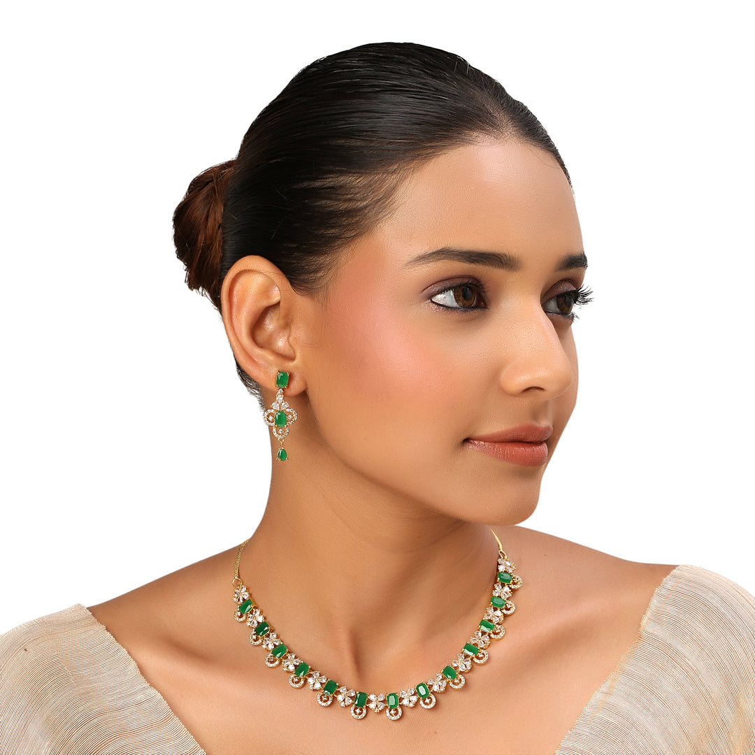 22k Gold Plated Sundari Mrigaya Necklace Set