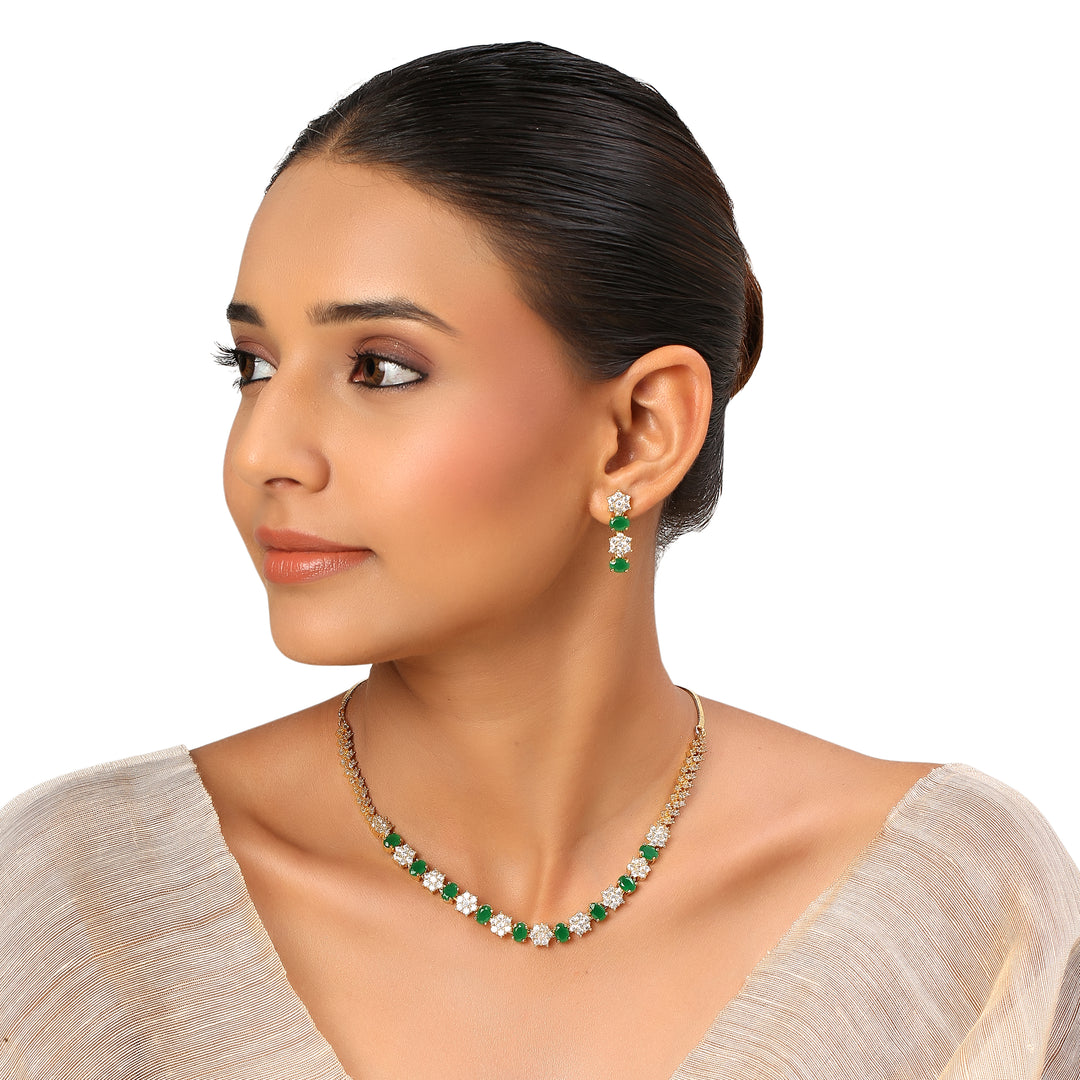 22k Gold Plated Sundari Mukulika Necklace Set