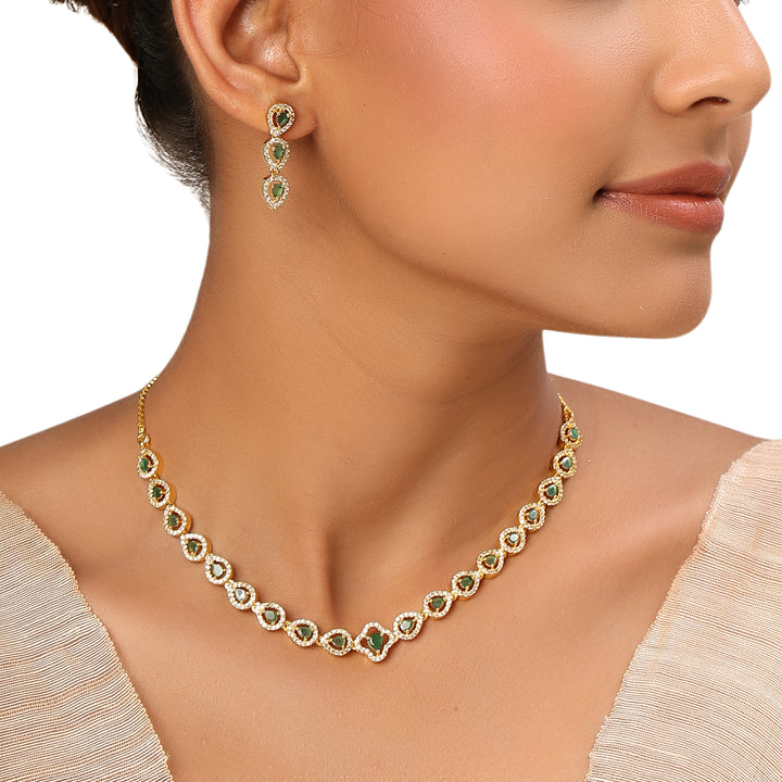 22k Gold Plated Sundari Padmika Necklace Set