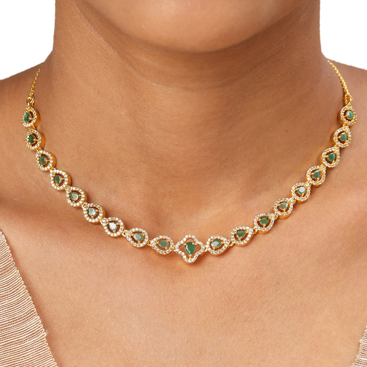 22k Gold Plated Sundari Padmika Necklace Set