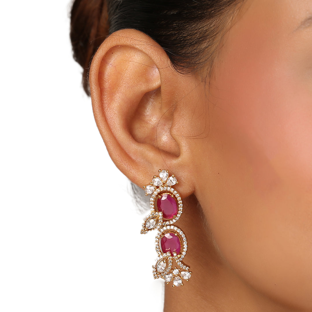 22k Gold Plated Sundari Parijata Necklace Set