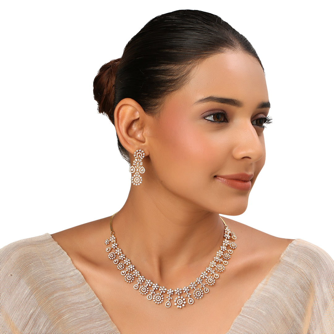 22k Gold Plated Sundari Parvati Necklace Set