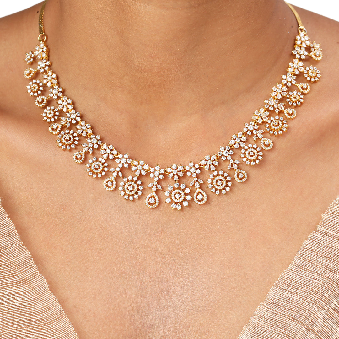 22k Gold Plated Sundari Parvati Necklace Set