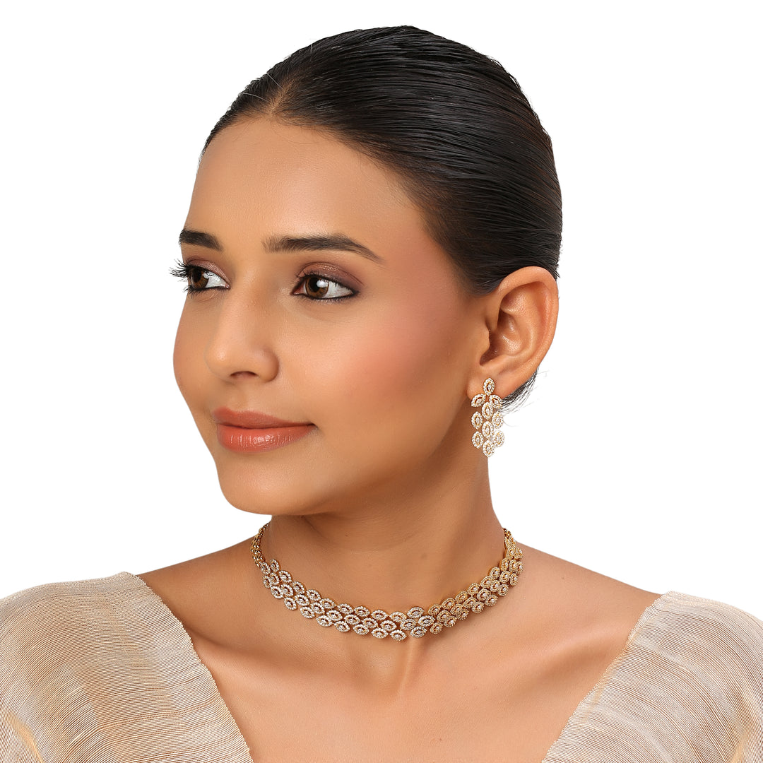 22k Gold Plated Sundari Padmini Necklace Set