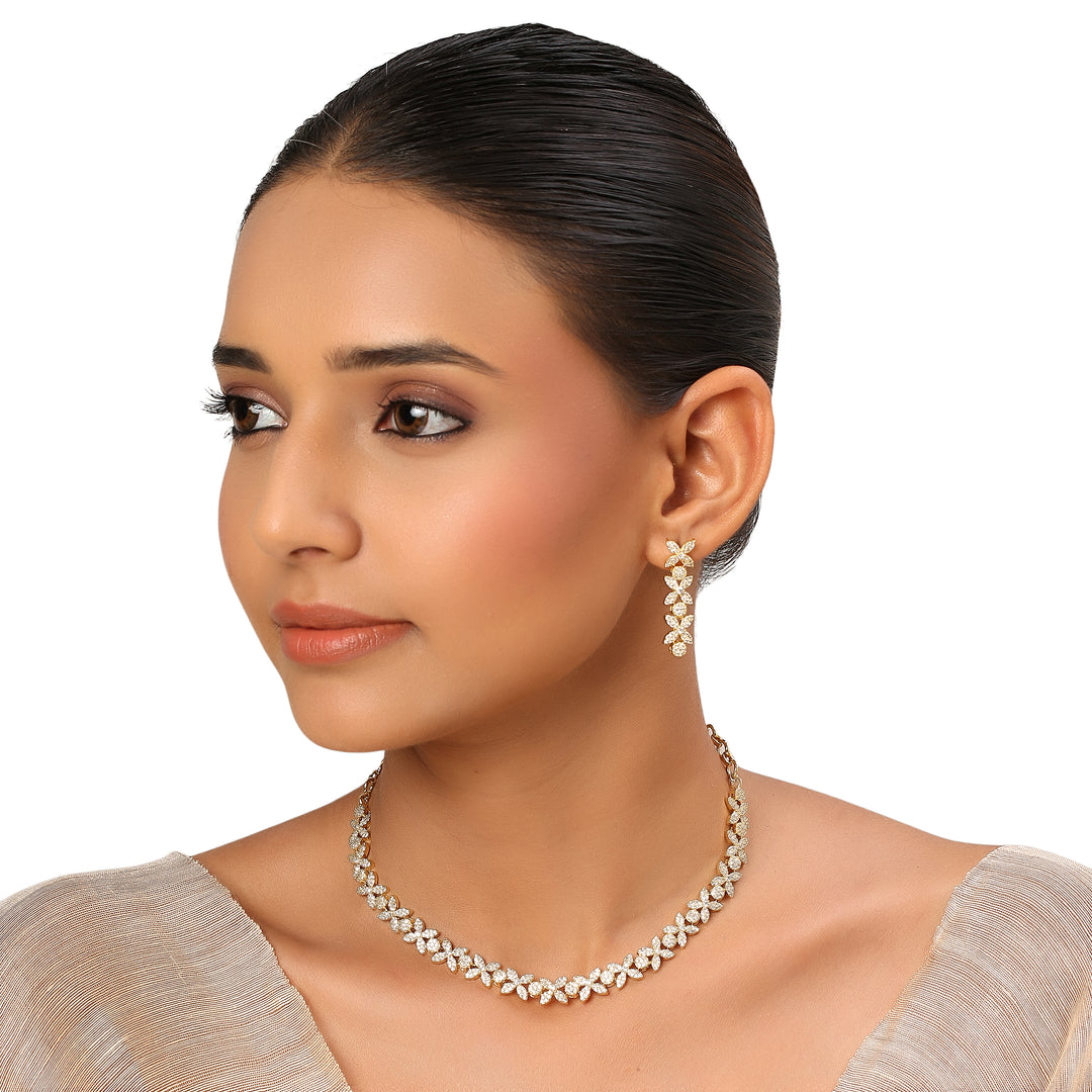 22k Gold Plated Sundari Prabhavati Necklace Set