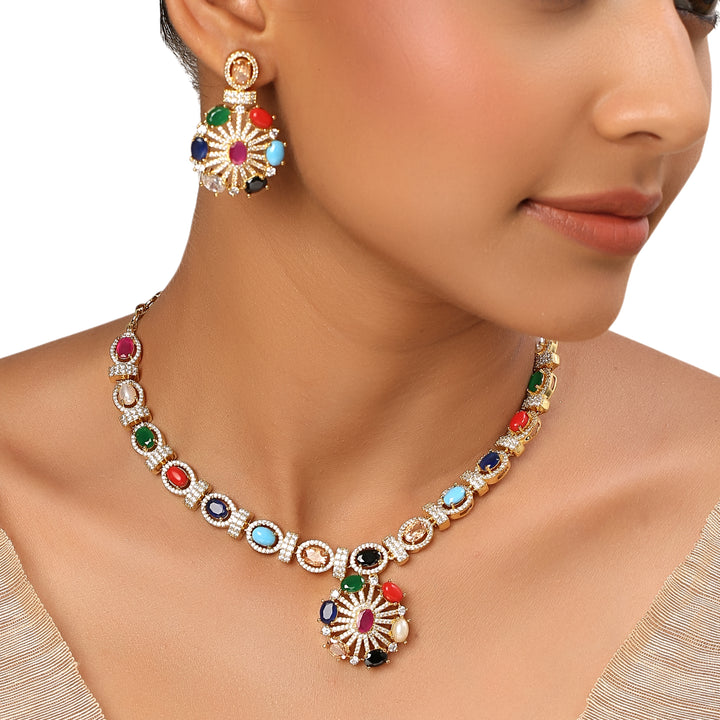22k Gold Plated Sundari Shalini Necklace Set