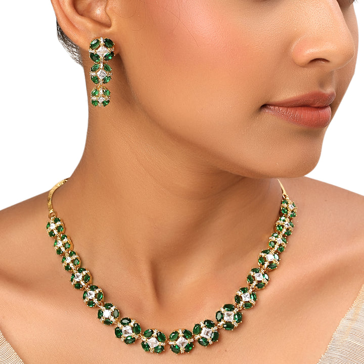 22k Gold Plated Sundari Shivani Necklace Set