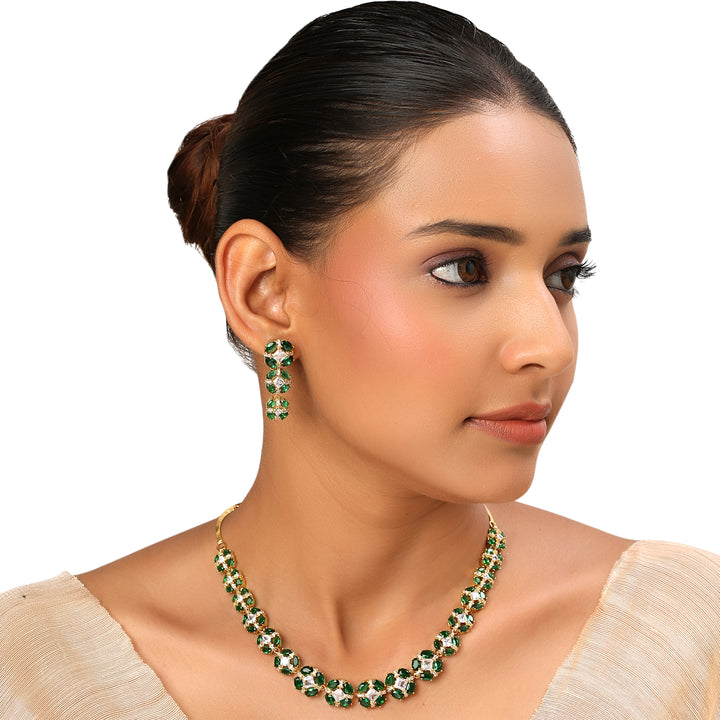 22k Gold Plated Sundari Shivani Necklace Set