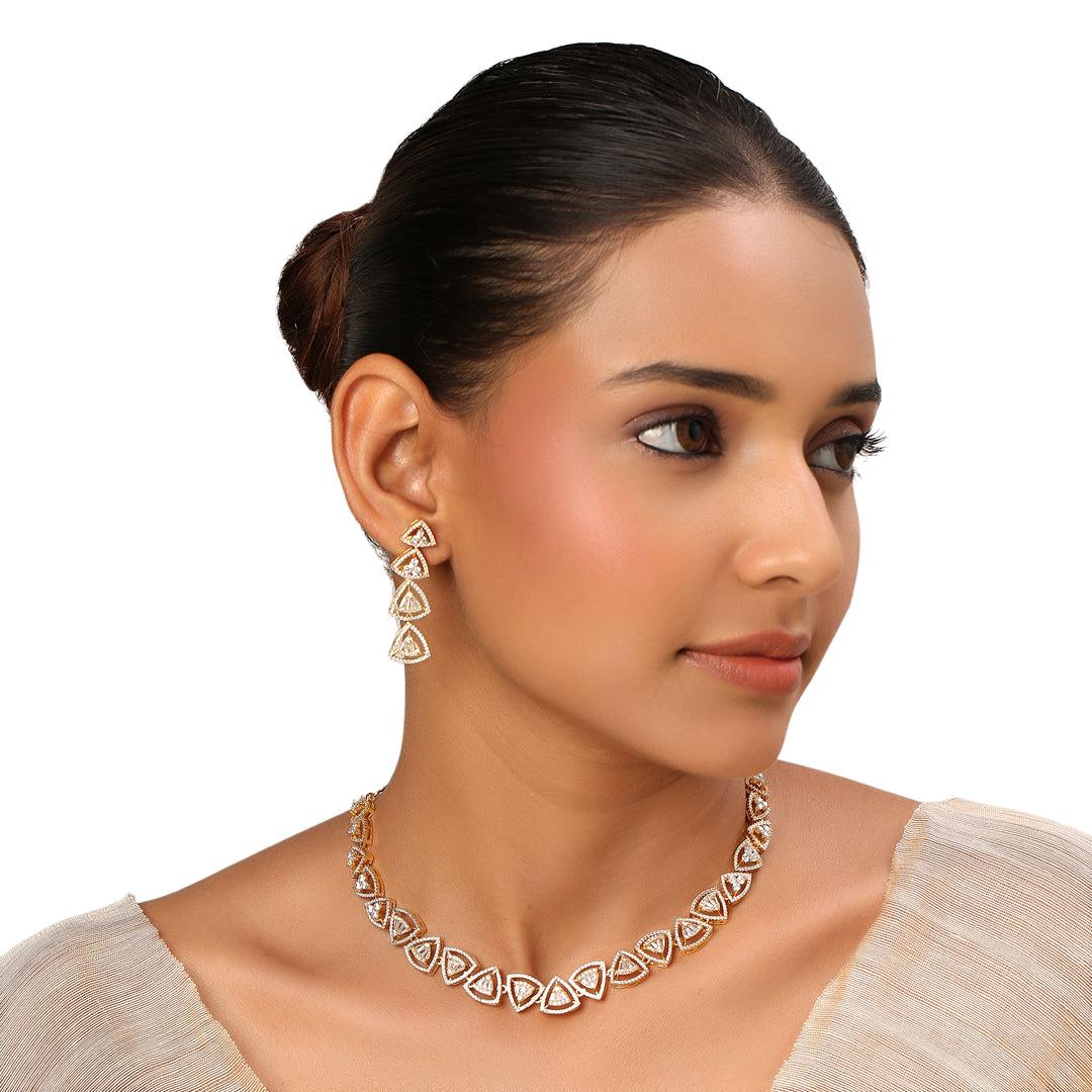 22k Gold Plated Sundari Shubhra Necklace Set