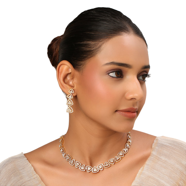 22k Gold Plated Sundari Shubhra Necklace Set
