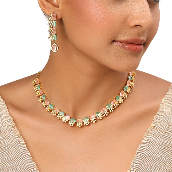 22k Gold Plated Sundari Suhasini Necklace Set