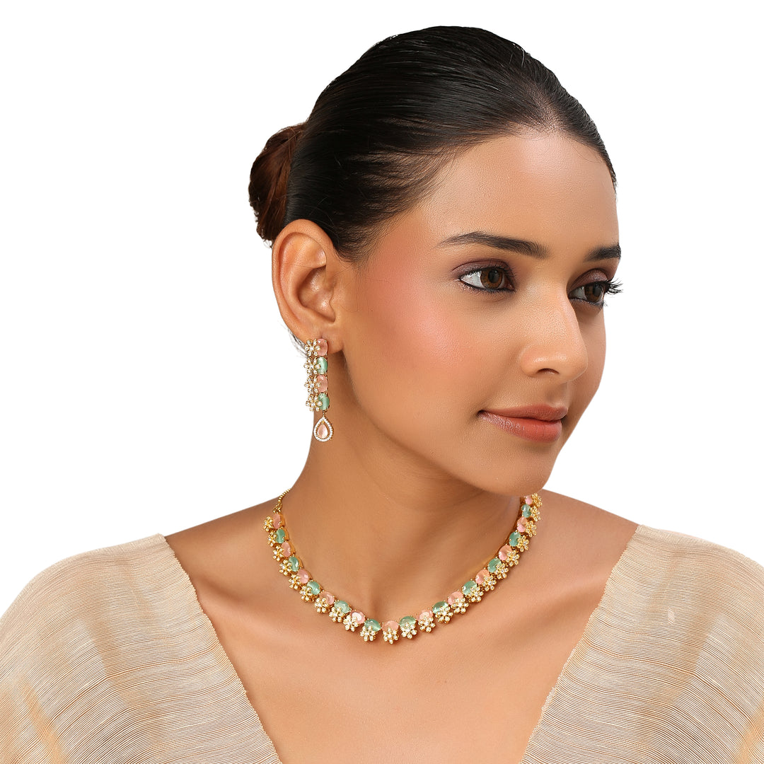 22k Gold Plated Sundari Suhasini Necklace Set