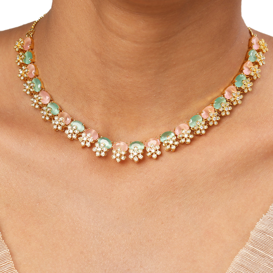 22k Gold Plated Sundari Suhasini Necklace Set