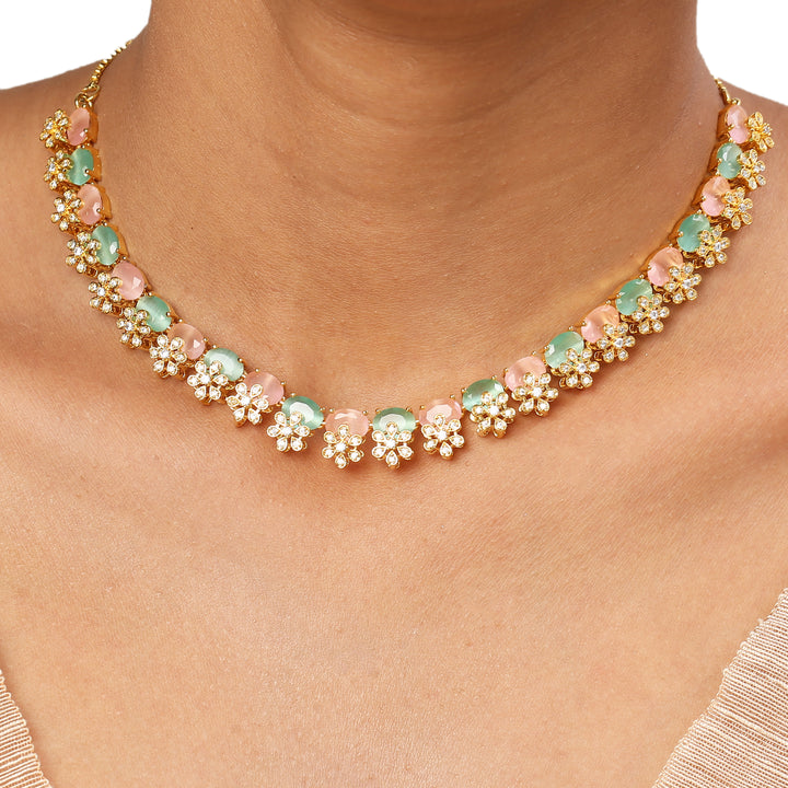 22k Gold Plated Sundari Suhasini Necklace Set