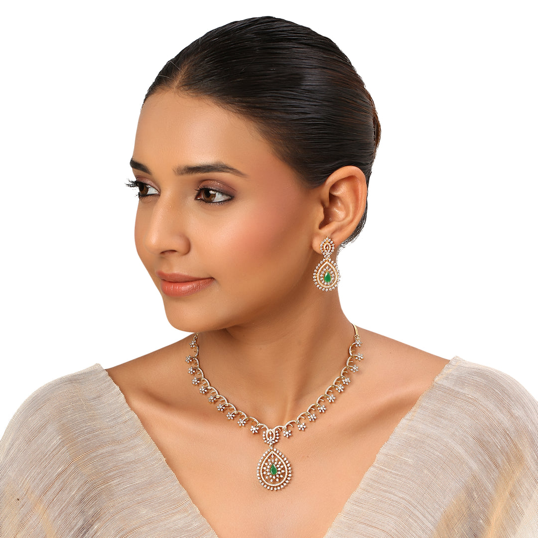 22k Gold Plated Sundari Surangana Necklace Set